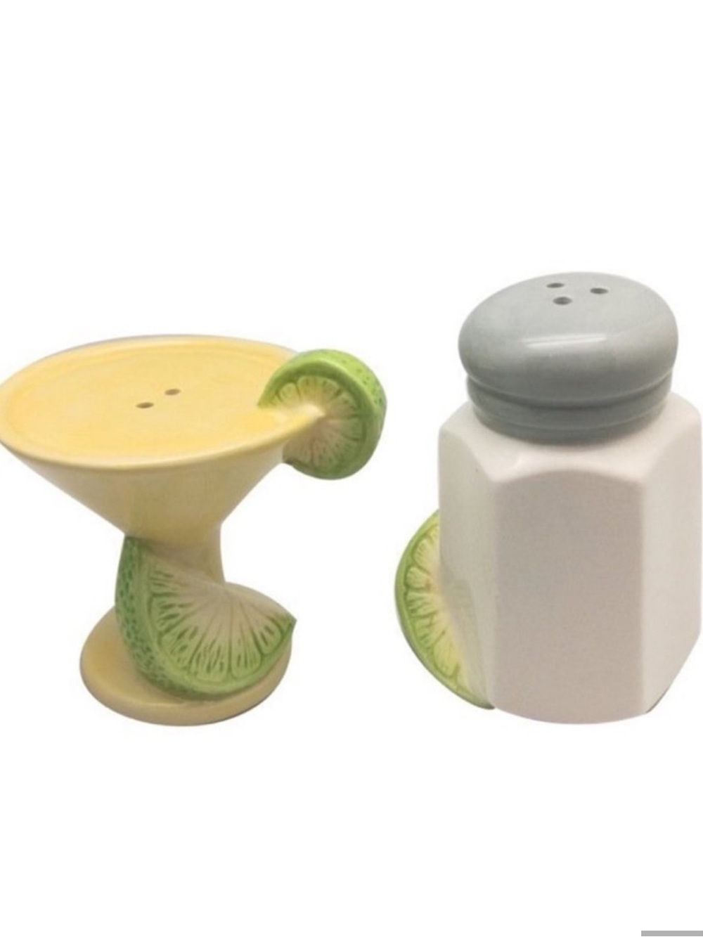 Margarita Drinks Set of Kitchen Salt & Pepper Shakers Ceramic New